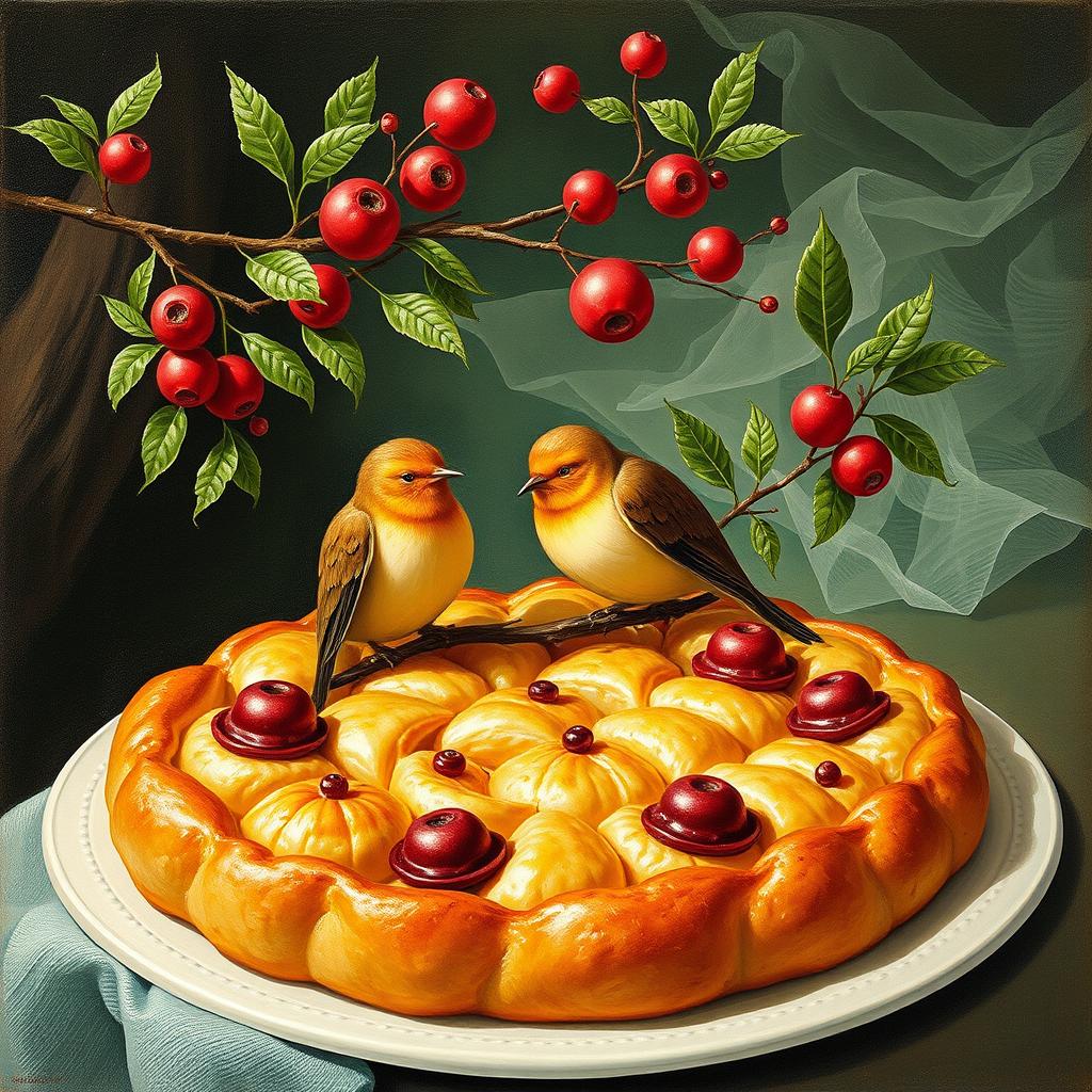Тарелка с овощами и фруктами.